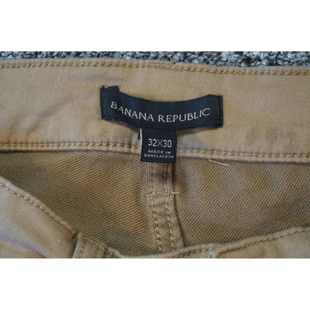 Banana Republic Pants Men 32x30 Khaki Cotton Stretch Casual Pockets Straight Leg